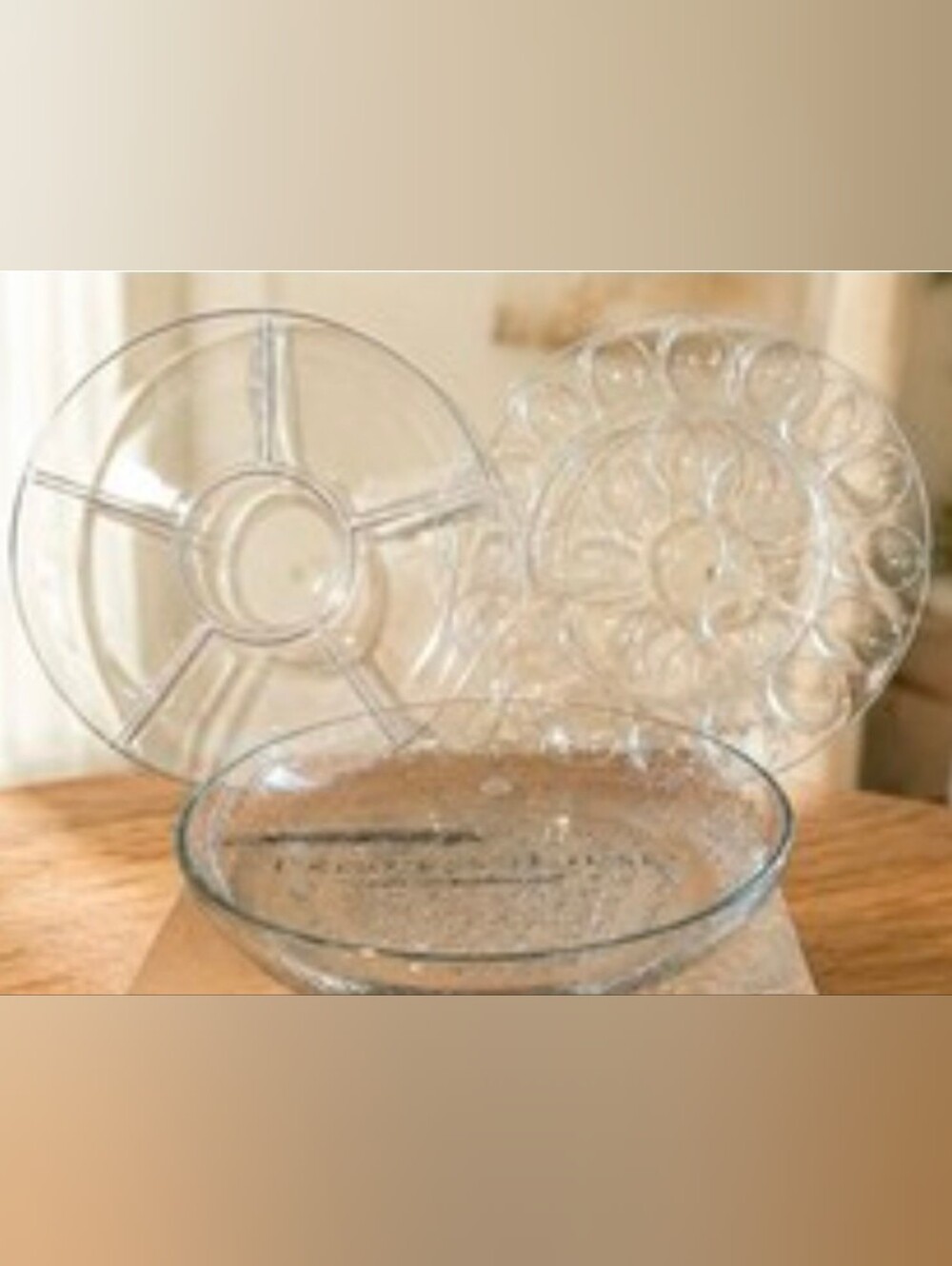 Princess House Clear Glass Serving Platter and Bowl Set